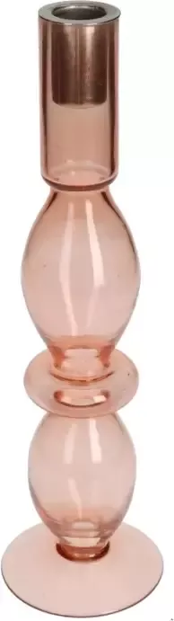 HD Collection Kandelaar Classic Roze Glas 9x30x9cm (BxHxD)