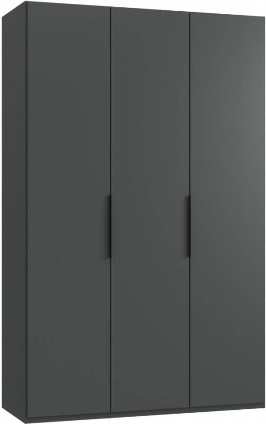 Woonexpress Kledingkast Oss Spaanplaat Grijs 150x236x58 cm (BxHxD) Draaideurkast 3 Deuren Hang-legkast