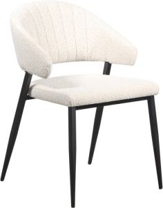 Woonexpress Eetkamerstoel Spijk Stof Wit 61 x 89 x 67 cm (BxHxD)