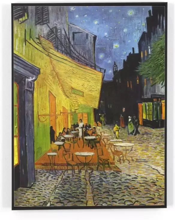 Woonexpress Schilderij Terras Bij Nacht Multicolor Canvas