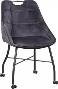 Woonexpress Stoel Zierikzee Grijs Velvet Grijs 87x53x60cm (HxBxD)