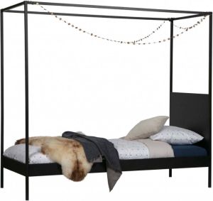 WOOOD Dani Hemelbed Metaal Zwart 190x205x95
