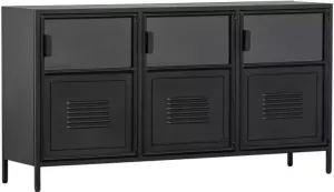 WOOOD Ronja Dressoir Metaal Zwart 143x75 5x37
