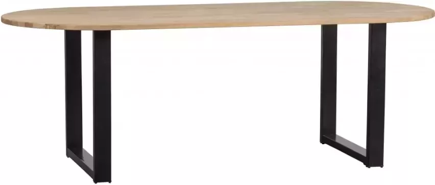 WOOOD Ovale Eettafel Tablo met U-poot 220 x 90cm Onbehandeld Ovaal
