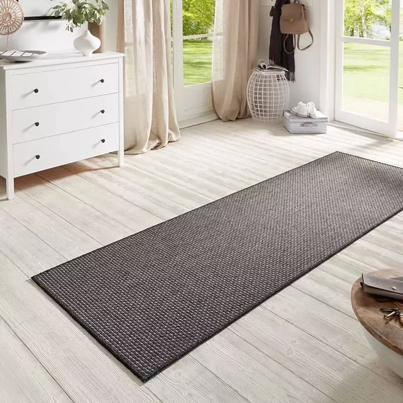 BT Carpet Loper sisal-look binnen & buiten Nature bruin antraciet 80x250 cm