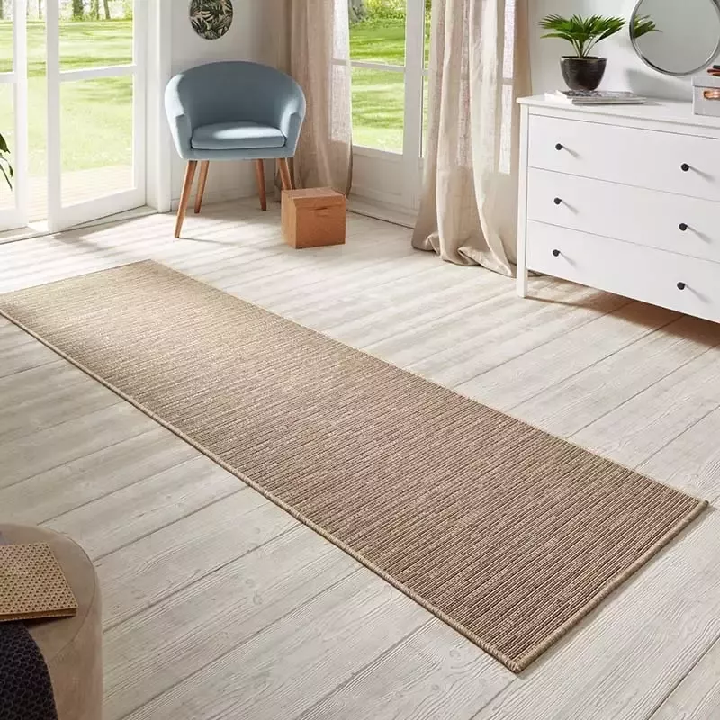BT Carpet Loper binnen & buiten sisal-look Nature goudbruin 80x250 cm - Foto 1