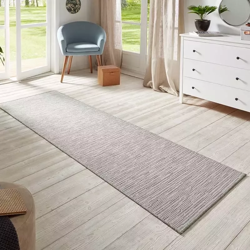 BT Carpet Loper binnen & buiten sisal-look Nature crème grijs 80x250 cm - Foto 1