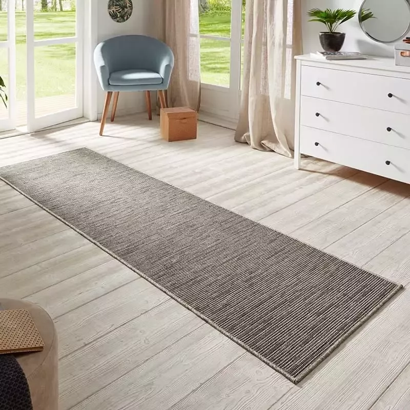 BT Carpet Loper binnen & buiten sisal-look Nature multi grijs 80x250 cm - Foto 1