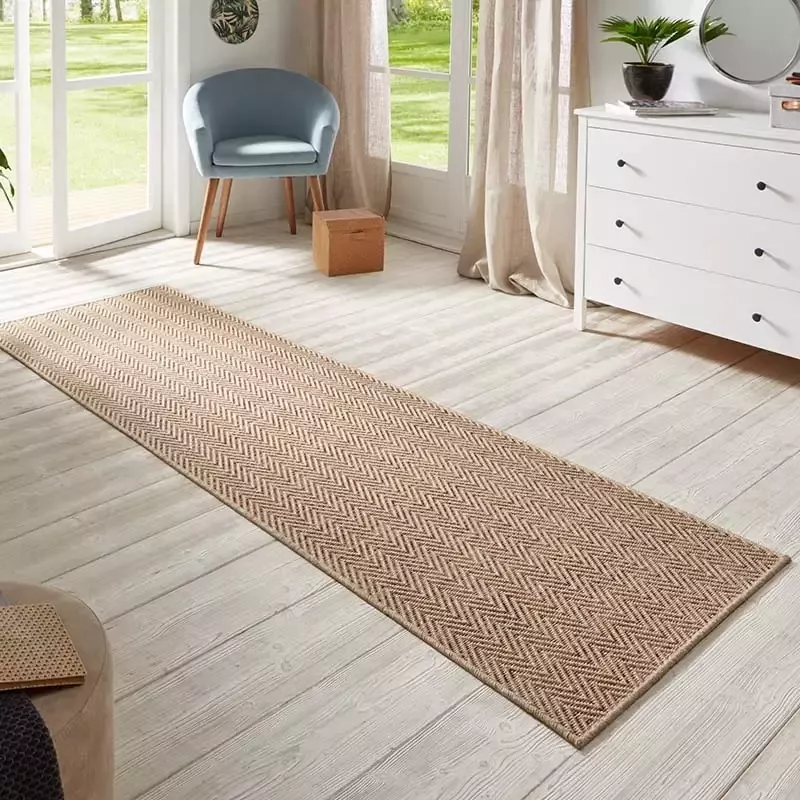 BT Carpet Loper binnen & buiten sisal-look Nature beige terra 80x250 cm