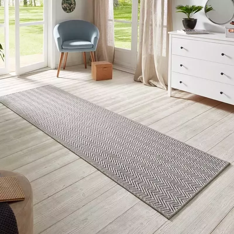 BT Carpet Loper binnen & buiten sisal-look Nature grijs 80x250 cm
