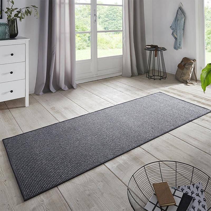 BT Carpet Moderne loper effen Bouclé antraciet 67x150 cm - Foto 1