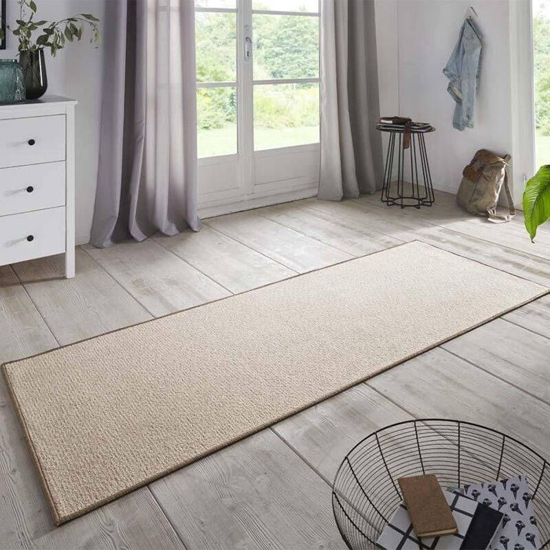 BT Carpet Moderne loper effen Bouclé beige 67x150 cm