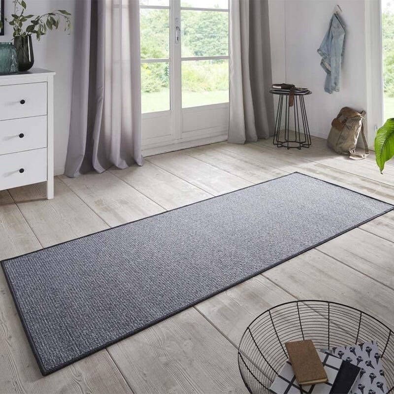 BT Carpet Moderne loper effen Bouclé grijs 67x150 cm