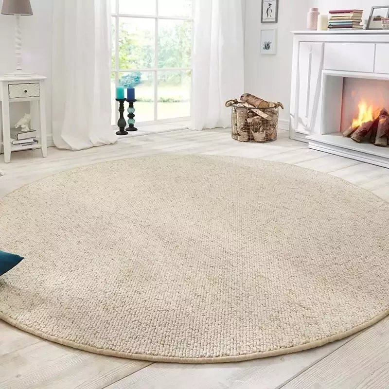 BT Carpet Rond vloerkleed Wol-optiek crème 133 cm rond