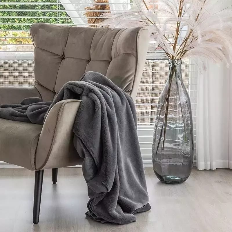 Grandstone Kunstbont Plaid Antraciet