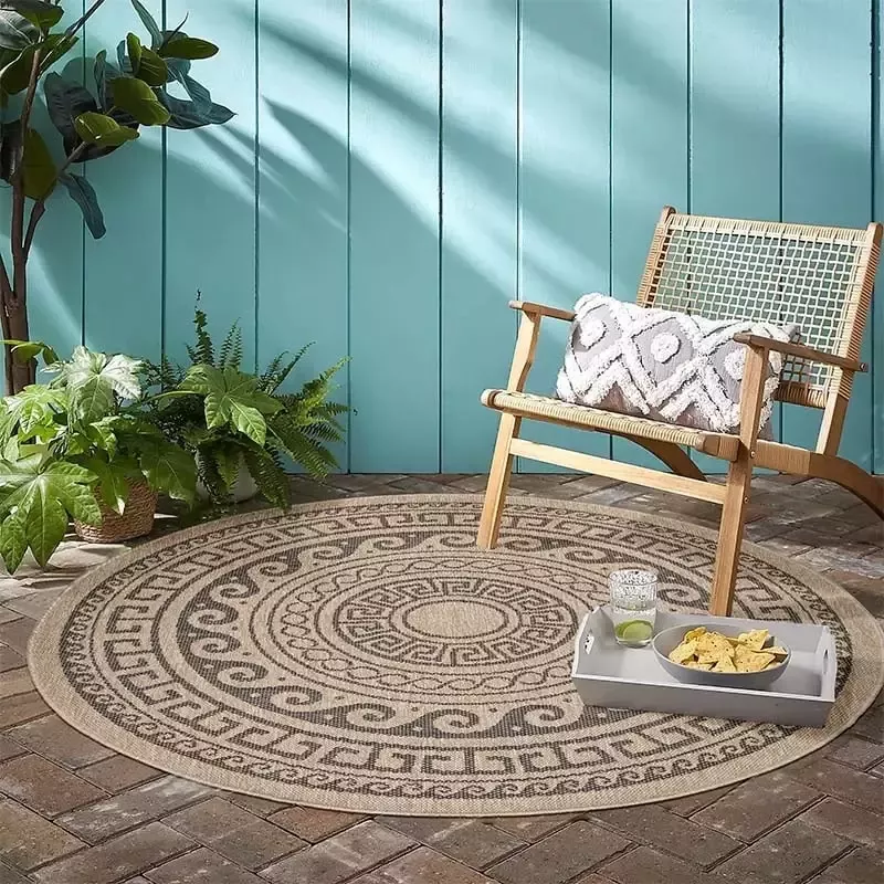 Ayyildiz Vloerkleed Comilla – Zwart – Laagpolig & Modern – Voor Binnen & Buiten – 120x120 cm rond - Foto 2