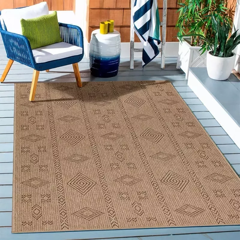Ayyildiz Vloerkleed Dhaka – Beige Zwart – Laagpolig met Levendig Design – Voor Binnen en Buiten – 380x370 cm - Foto 2