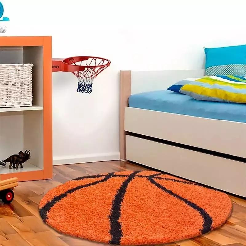 Adana Carpets Rond Hoogpolig vloerkleed Oranje Ø 100cm