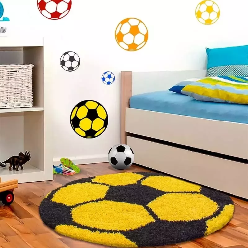 Adana Carpets Rond Hoogpolig vloerkleed Fun Geel Ø 100cm