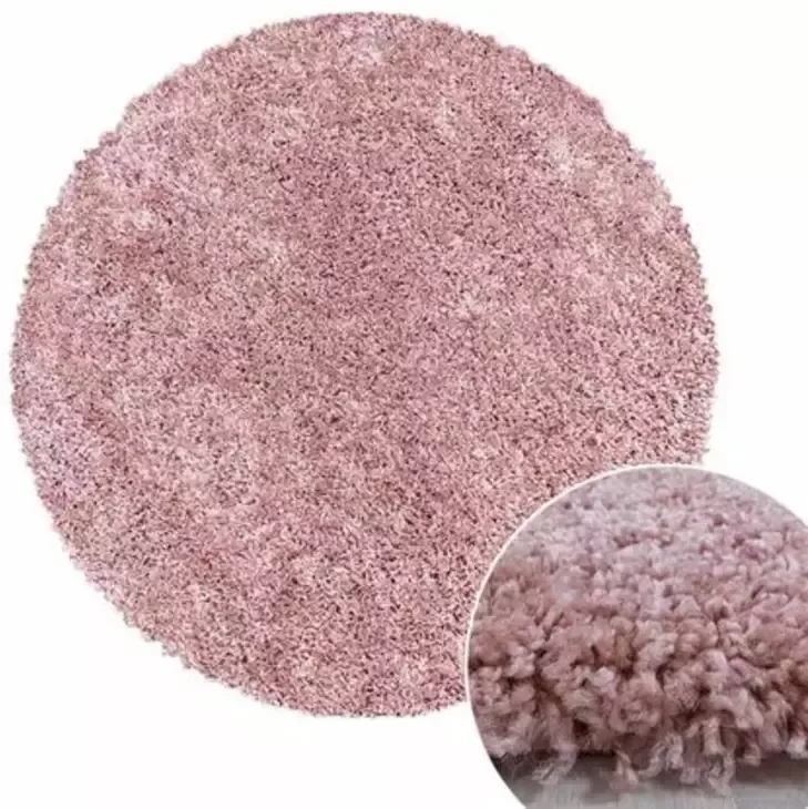 Adana Carpets Rond Hoogpolig vloerkleed Blushy Zwart Gemêleerd Ø 200cm