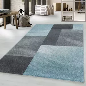 Adana Carpets Retro vloerkleed Stencil Rectangles Blauw Grijs 240x340cm