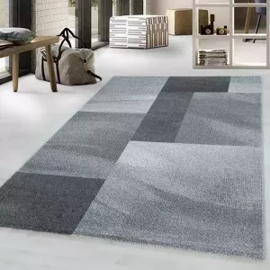 Adana Carpets Retro vloerkleed Stencil Rectangles Grijs Antraciet 120x170cm