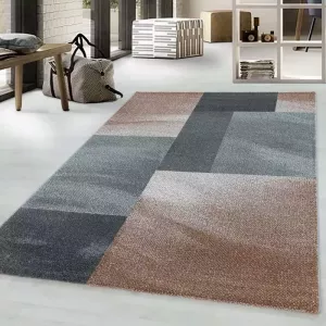Adana Carpets Retro vloerkleed Stencil Rectangles Bruin Grijs 160x230cm