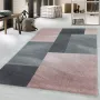 Adana Carpets Retro vloerkleed Stencil Rectangles Roze Grijs 140x200cm - Thumbnail 1
