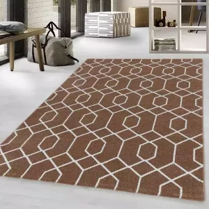 Adana Carpets Retro vloerkleed Stencil Pattern Bruin Wit 240x340cm