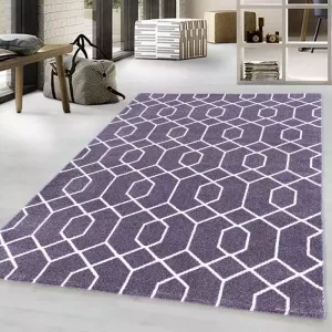Adana Carpets Retro vloerkleed Stencil Paars Wit 200x290cm
