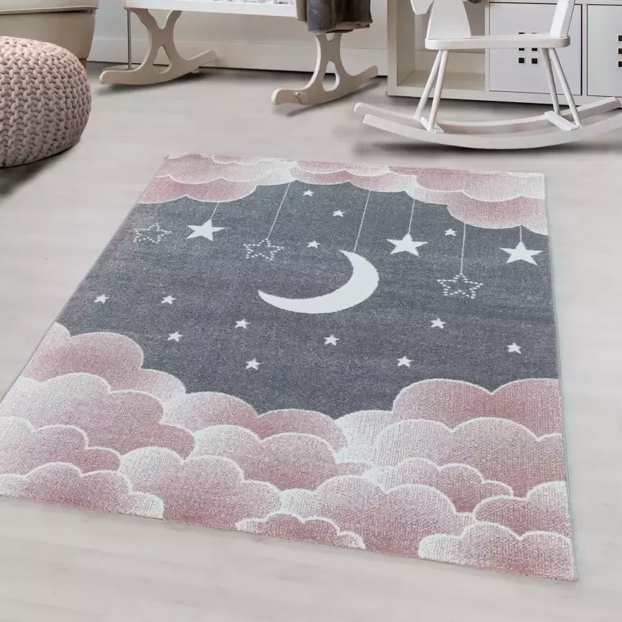 Adana Carpets Kindervloerkleed Fleurtje Maan Roze 120x170cm - Foto 6