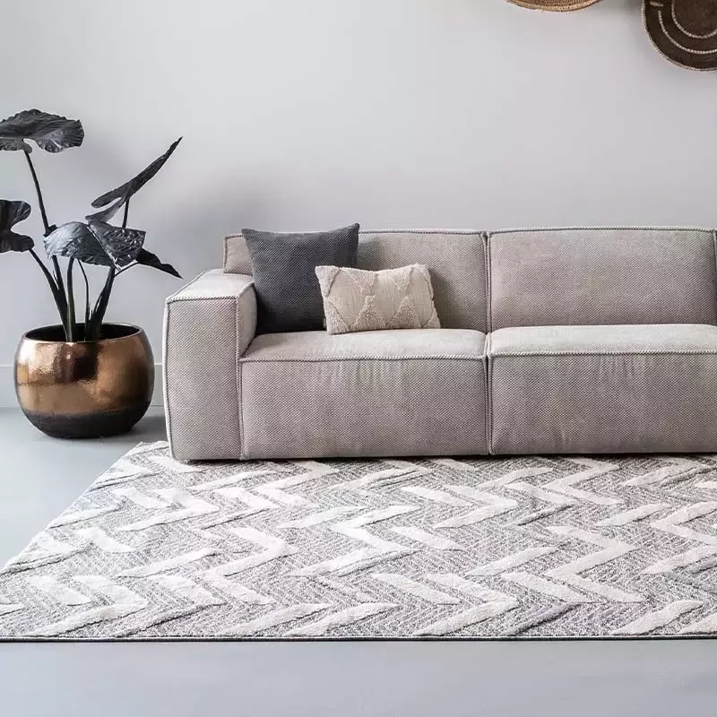 Adana Carpets Scandinavisch vloerkleed Pitea Panel Grijs Creme 280x370cm - Foto 8