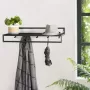 Lifa-Living Kapstok Bram Metaal Industrieel met Plank 5 Ophanghaken 75 x 26 x 19 5 cm - Thumbnail 2