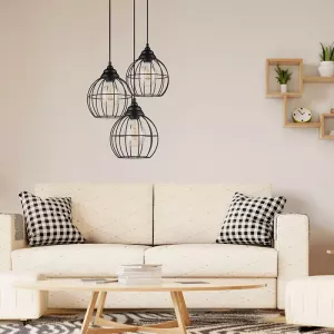Lifa Living Zwarte Hanglamp Armin 3-lichts