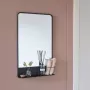 Lifa-Living Spiegel Julia met Rek Zwart Metaal Industrieel Wandrek 75 x 46 x 9 cm - Thumbnail 2