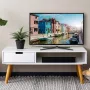 Lifa-Living TV Meubel Venetië Grijs MDF en Metaal met Lade Max gewicht: 15 kg 100 x 40 x 40 cm - Thumbnail 2