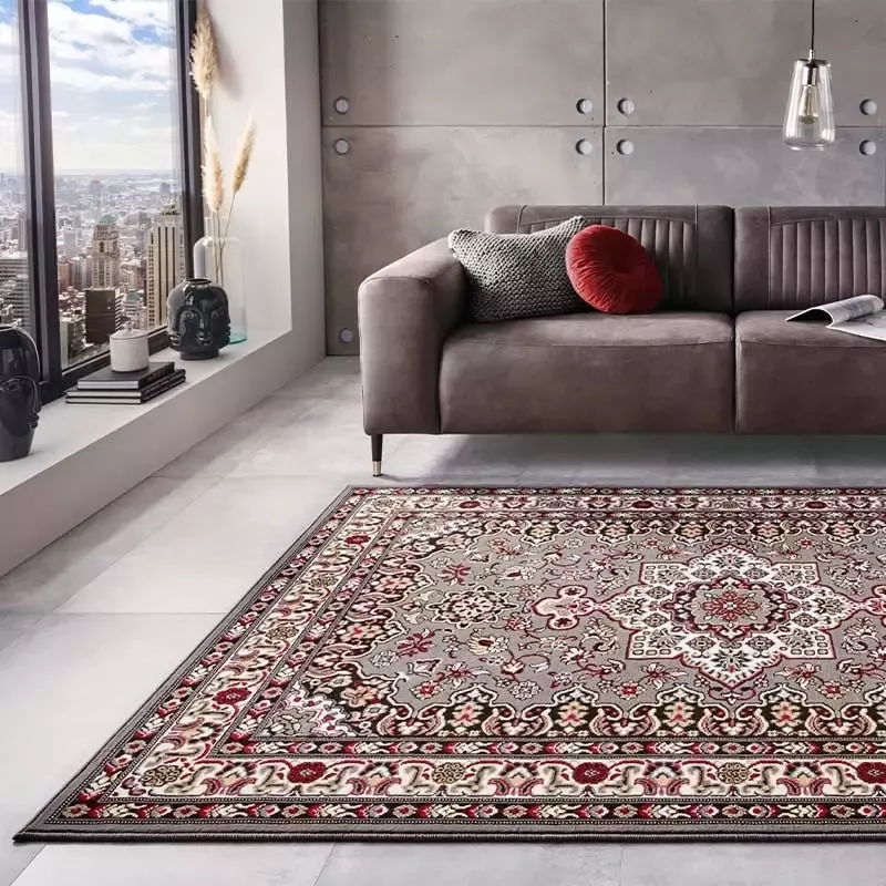 Nouristan Perzisch tapijt Parun Täbriz grijs rood 120x170 cm - Foto 1