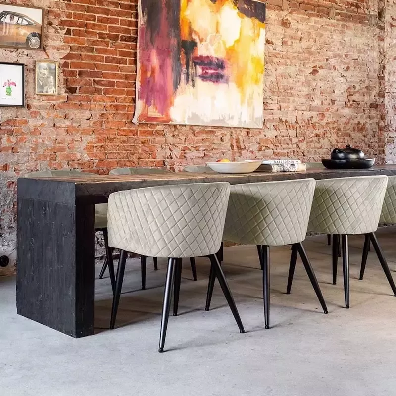 NOVA Set van 2 Eetkamerstoel Luiza Donkerblauw of Mosgroen