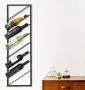 Lifa-Living Open Wandkast Saint-Tropez Zwart MDF & Metaal 7 Legplanken Draagcapaciteit 55 kg Functioneel & Stijlvol Asymmetrisch Design 82 x 34 x 175 cm - Thumbnail 14
