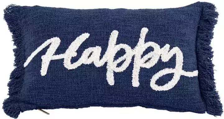 Tiseco Home Studio Lendekussen Cotton Slub Blauw