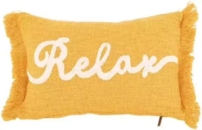 Tiseco Home Studio Lendekussen Cotton Slub Geel