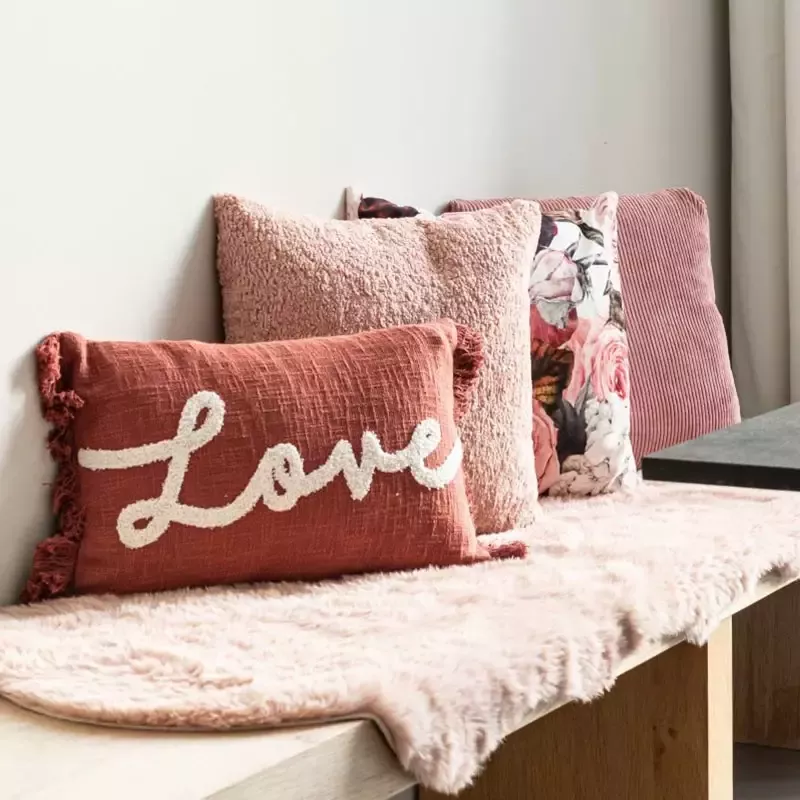 Tiseco Home Studio Lendekussen Cotton Slub Roest