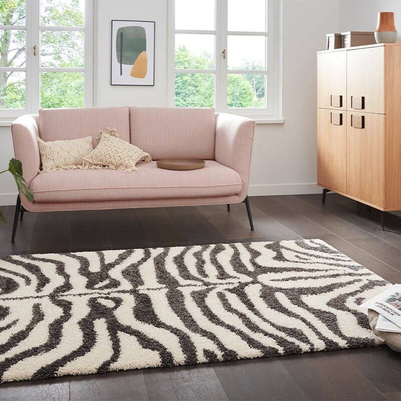 My home Hoogpolig vloerkleed Maisie Dier-motief zebradesign slaapkamer robuust gemakkelijk in onderhoud