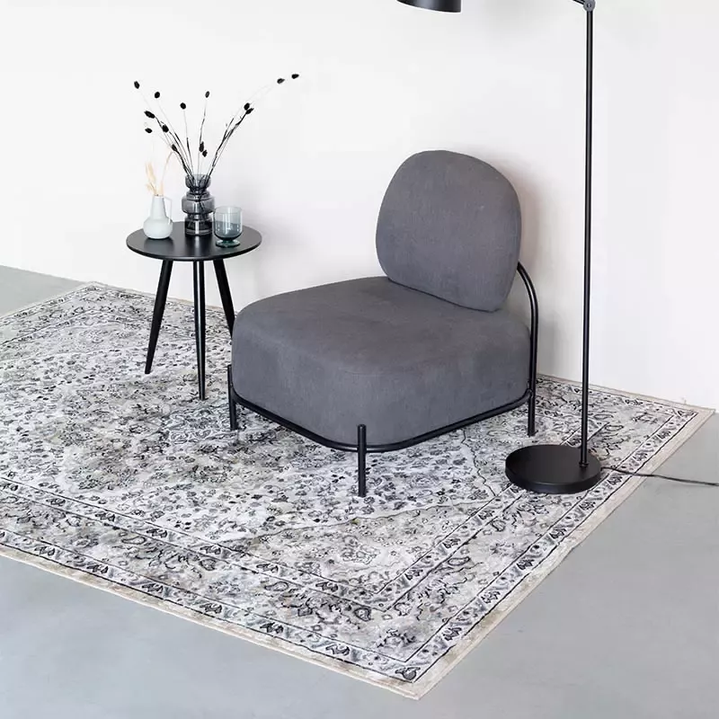 White Label Vloerkleed Vogue 300 X 200 Cm Viscose Blauwgrijs