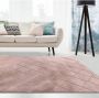 Impulse vloerkleed hoogpolig fluffy superzacht 3D effect tapijt kleed 120x170 poeder roze - Thumbnail 1