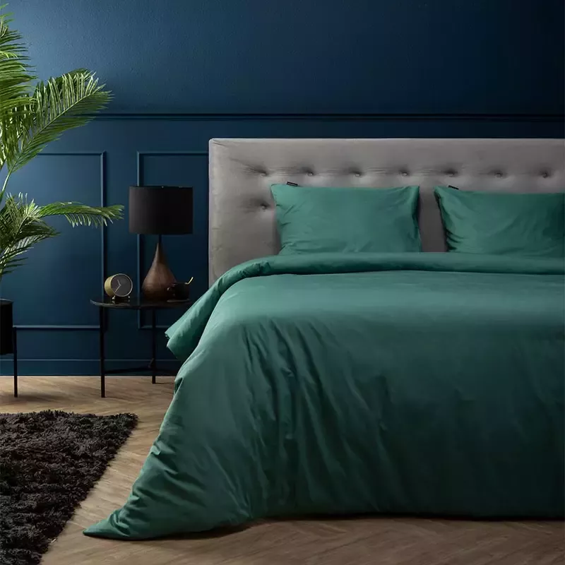 WoonQ.nl Percale-Katoen Uni Groen
