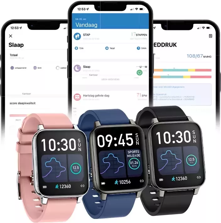 WoonQ.nl Smartwatch met Hartslagmeter & Activity Tracker