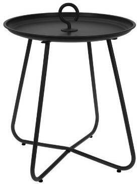 Home & Styling Bijzettafel koffietafel Fleur rond metaal zwart D40 x H46 cm voor binnen buiten - Foto 2