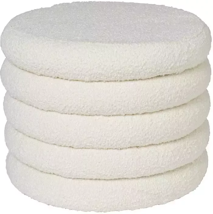 Xenos Boucle poef gelaagd met opbergruimte Troyes ø41x32.5 cm