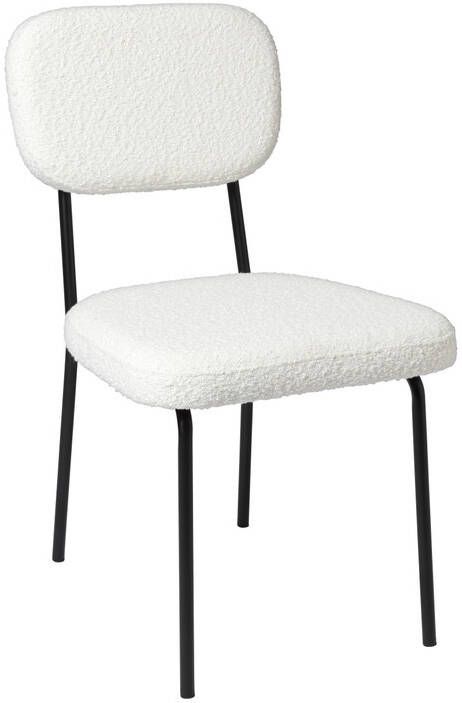 Xenos Eetkamerstoel Teddy wit 84x56x47.5 cm